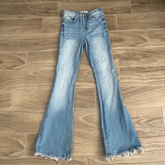 Mica Los Angeles Women's Blue Flare Jeans - Picture 1 of 6